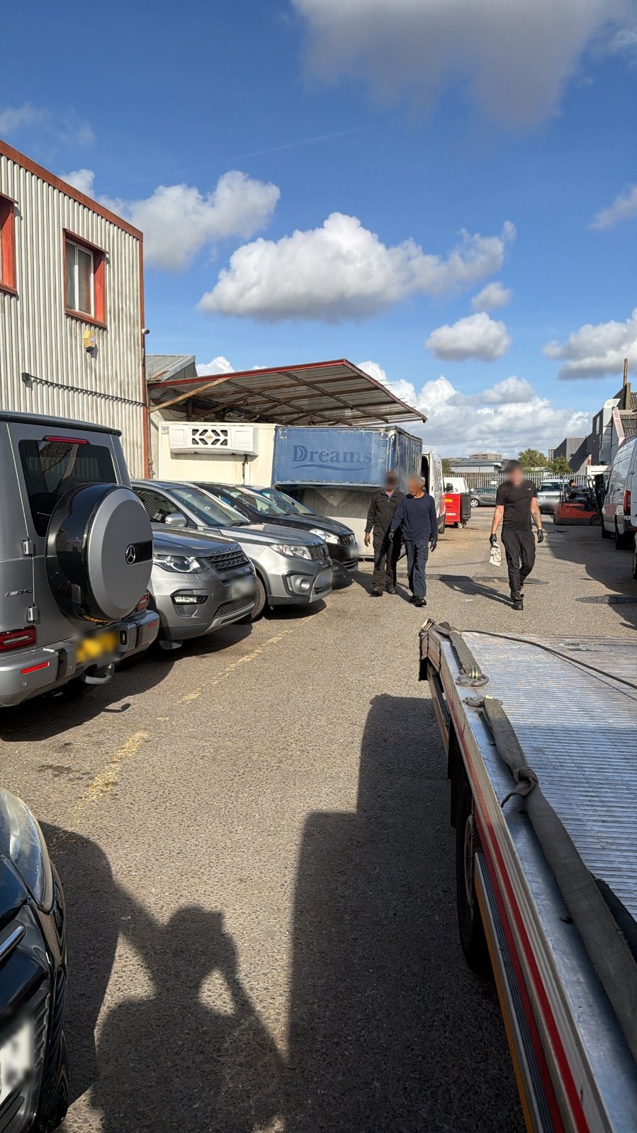 Car Recovery to Specialist Garages: Volvo Diagnostic Tilbury & Mister Transmission Charlton 4 Gearbox recovery to Mister Transmission, Charlton SE7 – flatbed in the Ropery Business Park yard